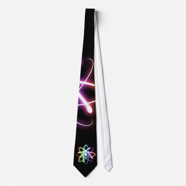 Colourful Glowing Atom - Black Tie (Front)