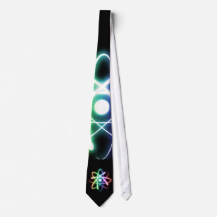 Colourful Glowing Atom - Black Tie