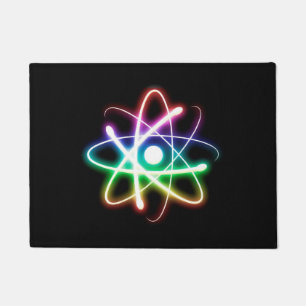 Colourful Glowing Atom   Geek Gifts Doormat