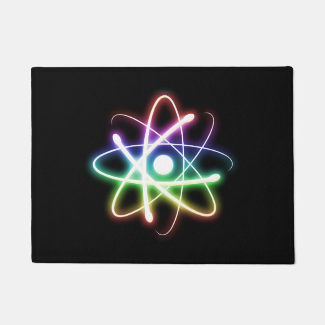Colourful Glowing Atom | Geek Gifts Doormat (Front)