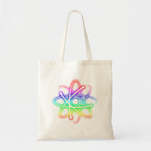 Colourful Glowing Atom Geek Tote Bag