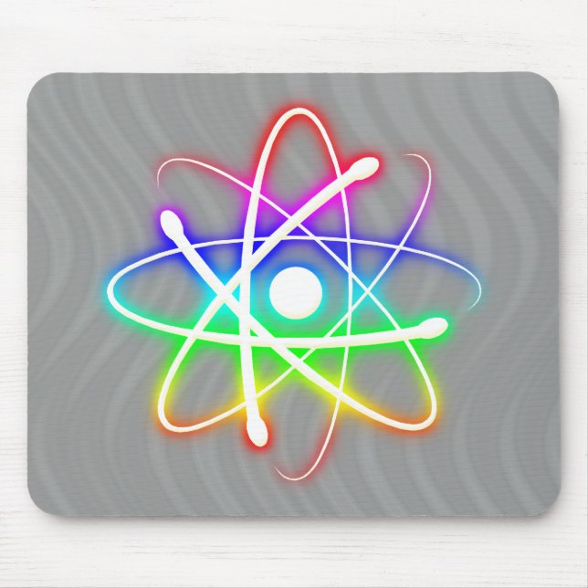 Colourful Glowing Atom - mousepad (Front)