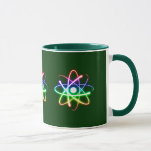 Colourful Glowing Atom - mug