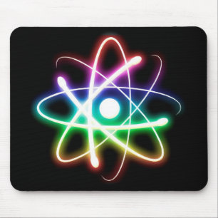Colourful Glowing Atom   Nerd Mouse Pad