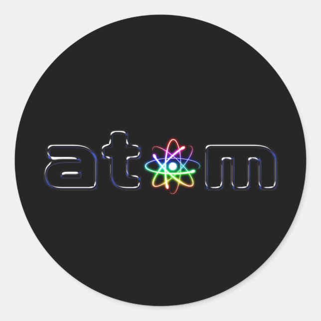 Colourful Glowing Atom - sticker (Front)
