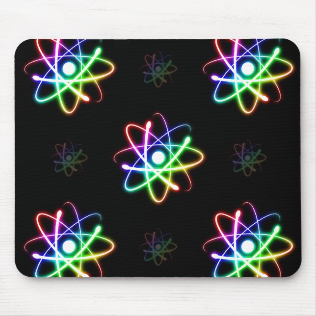 Colourful Glowing Atoms - mousepad (Front)