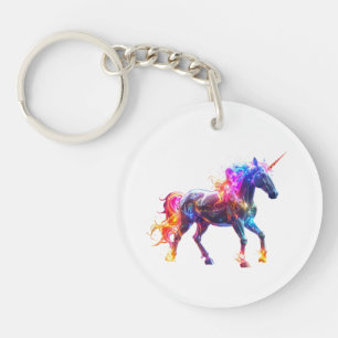 Colourful Glowing Cute Unicorn Key Ring