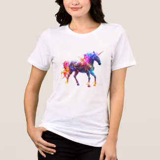 Colourful Glowing Cute Unicorn Tri-Blend Shirt