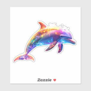 Colourful Glowing Dolphin Art – Vibrant Neon Ocean