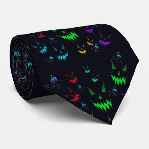 Colourful Glowing Jack O' Lanterns Tie