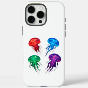 Colourful Glowing Jellyfish Art iPhone 16 Pro Max Case