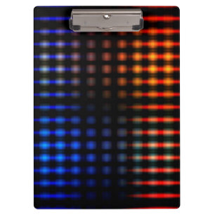 Colourful glowing lights clipboard