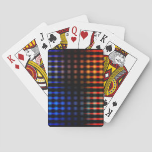 Colourful glowing lights playing cards