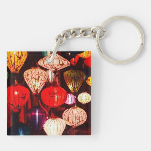 Colourful Glowing Ornate Lanterns Key Ring