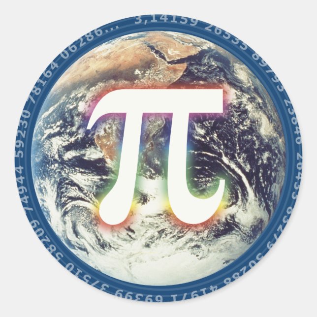 Colourful Glowing Pi - math sticker (Front)