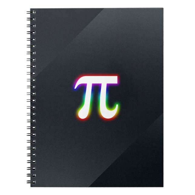 Colourful Glowing Pi Notebook (Front)