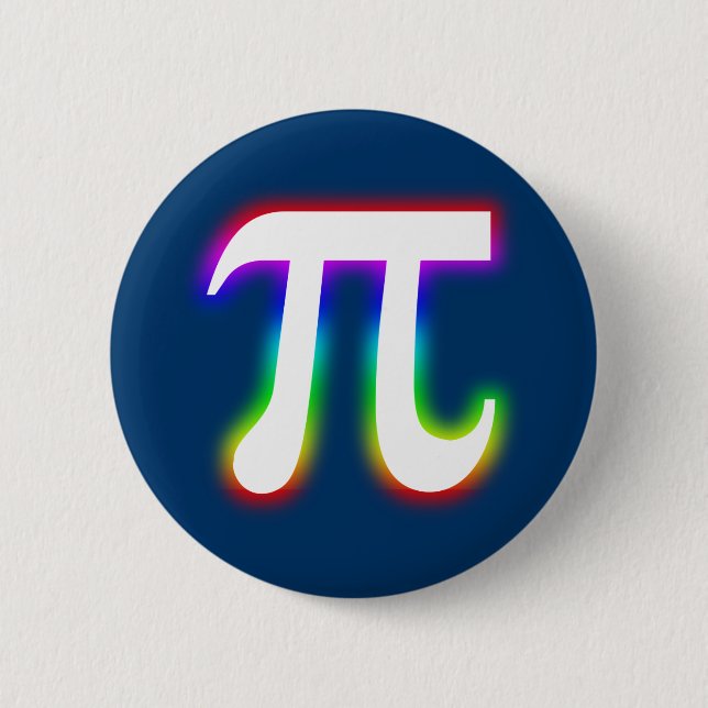 Colourful Glowing Pi Number | Math 6 Cm Round Badge (Front)