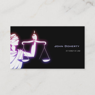 Colourful Glowing Temida   Lawyer Business Card