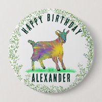 Colourful Goat Add Name Happy Birthday