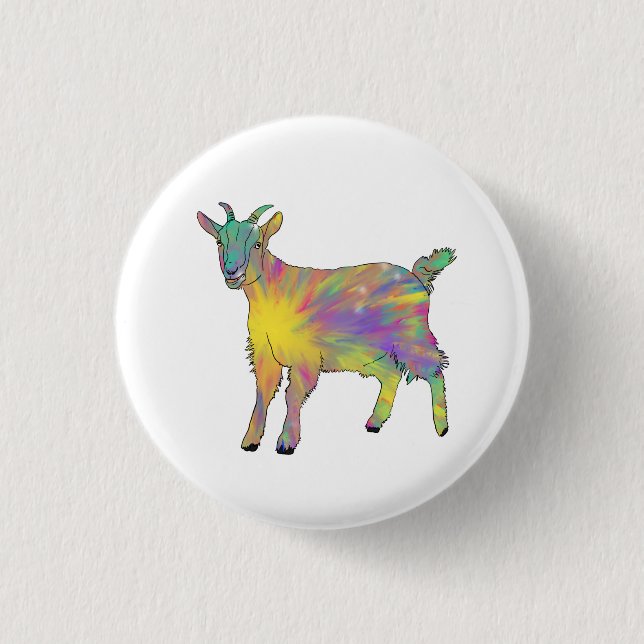 Colourful Goat Cute 3 Cm Round Badge (Front)