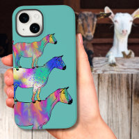 Colourful Goats watercolor
