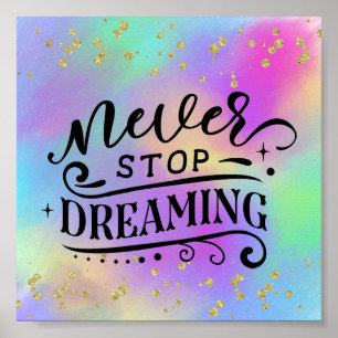 Colourful Gold Speckled Inspirational Quote Poste Poster