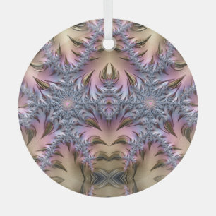 Colourful Golden Ice Sculpture Fractal Abstract Glass Tree Decoration