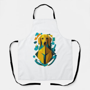 Colourful Golden Retriever Art Apron