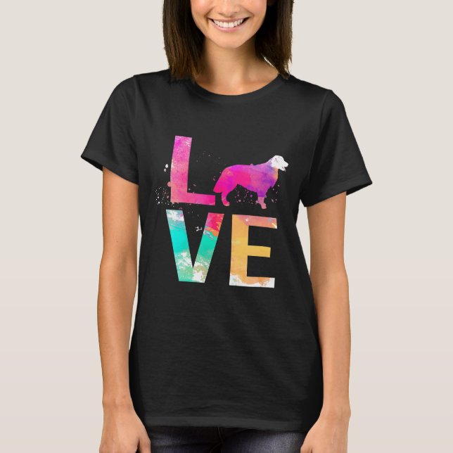 Colourful Golden Retriever Dog Mum Golden Retrieve T-Shirt (Front)