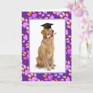 Colourful Golden Retriever Graduation Card