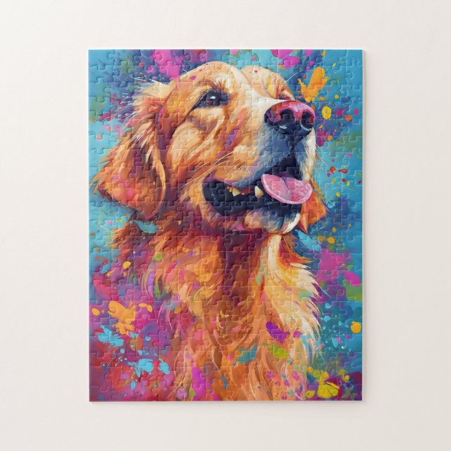 Colourful Golden Retriever Jigsaw Puzzle (Vertical)