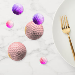 Colourful golf balls confetti