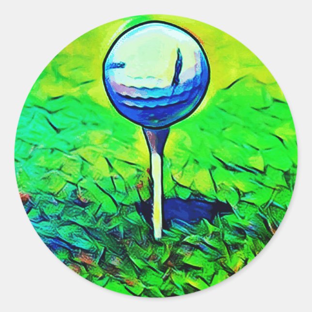 Colourful Golf Course Tee Off Stickers (Front)