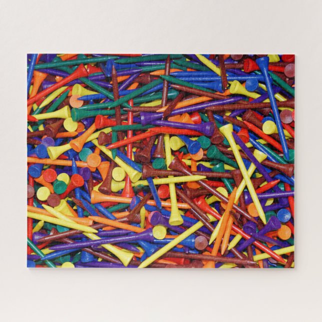 Colourful Golf Tee Jumble Jigsaw Puzzle (Horizontal)