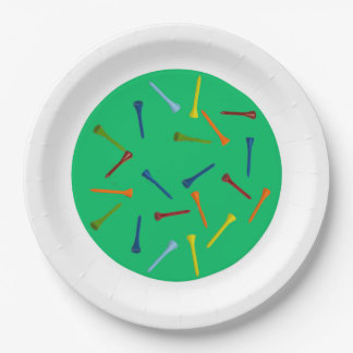 Colourful Golf Tees | Golf Paper Plates