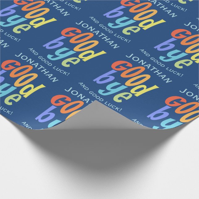 Colourful Goodbye and Good Luck Farewell Wrapping Paper (Corner)