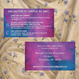 Colourful Gospel ABC's Salvation Christian Ministr Business Card