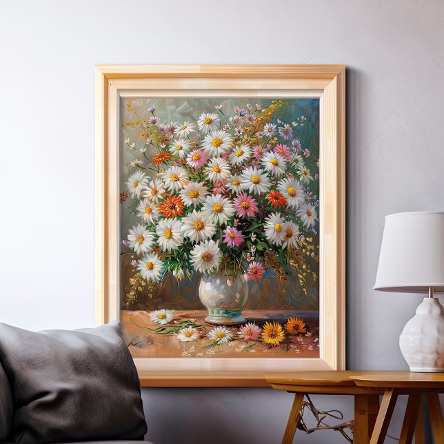 Colourful Gouache Painted Daisies Poster (Creator Uploaded)