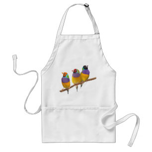 Colourful Gouldian Finches in Pastels Standard Apron