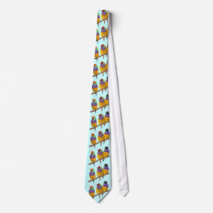 Colourful Gouldian Finches in Pastels Tie
