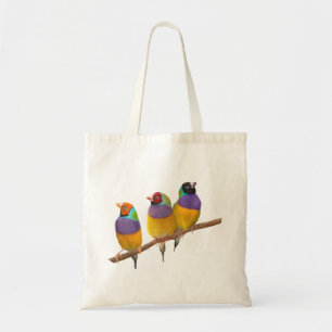 Colourful Gouldian Finches in Pastels Tote Bag