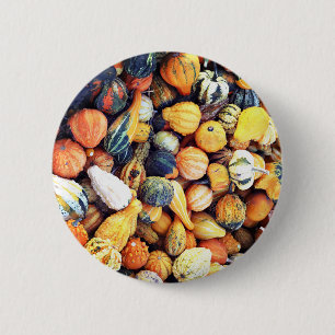 Colourful Gourds C 6 Cm Round Badge