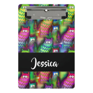 Colourful gradient cats pattern mini clipboard