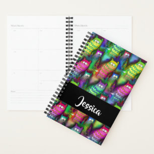 Colourful gradient cats pattern planner