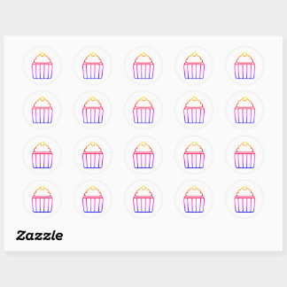 Colourful Gradient Cupcake Sticker Sheet
