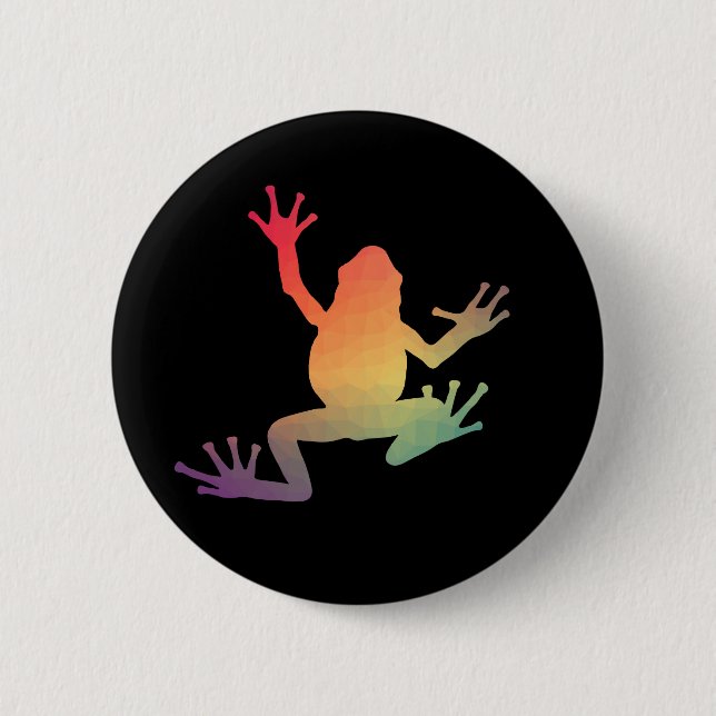 Colourful Gradient Frog Lover Gifts 6 Cm Round Badge (Front)