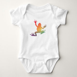 Colourful Gradient Frog Lover Gifts Baby Bodysuit