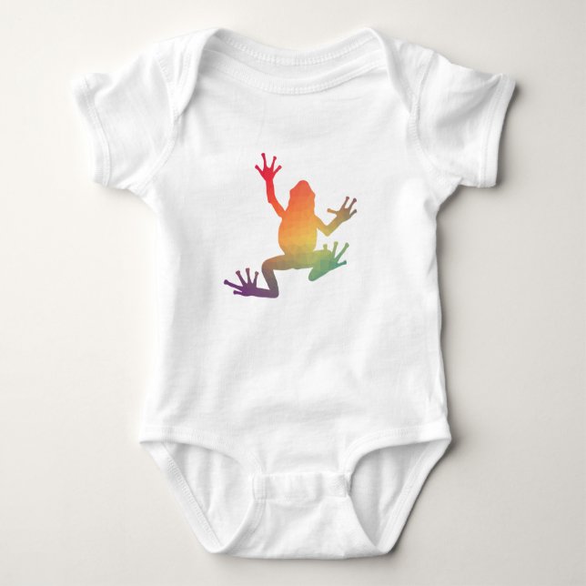 Colourful Gradient Frog Lover Gifts Baby Bodysuit (Front)