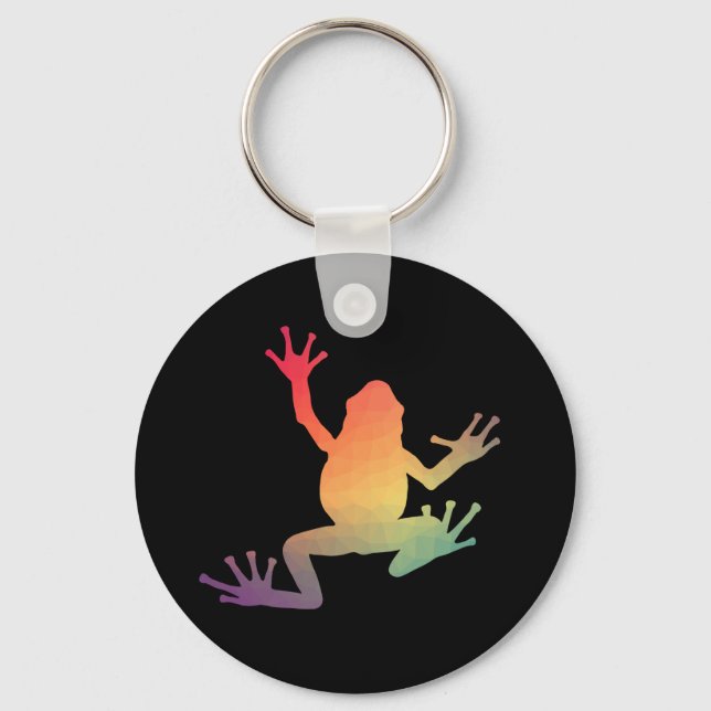 Colourful Gradient Frog Lover Gifts Key Ring (Front)