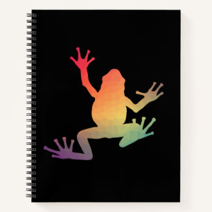 Colourful Gradient Frog Lover Gifts Notebook